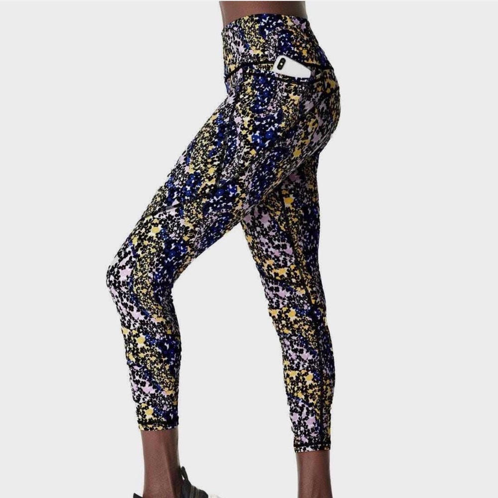 Sweaty Betty Mosaic Print Leggings - Blue, Yellow, Black